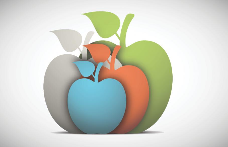Multicolored apples