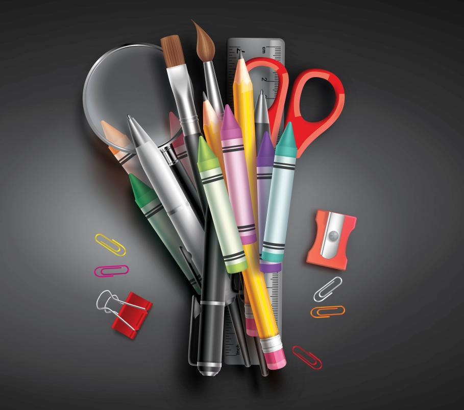 Crayons, Pens, Pencils