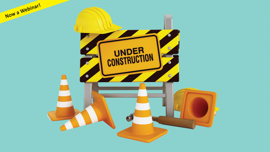 Construction sign, hat, and cones