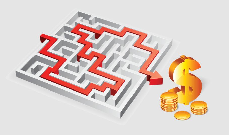 Going through a maze to get to money