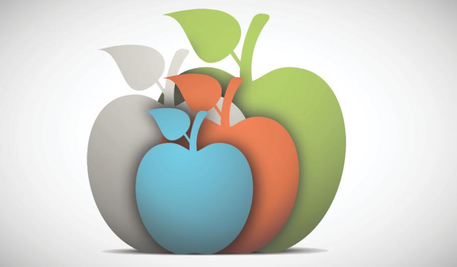 Multicolored apples