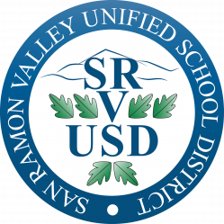 Circle logo with district name around the outside and SRVUSD on the inside