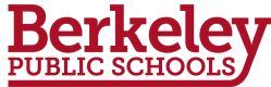 District logo that says Berkeley Public Schools in red font