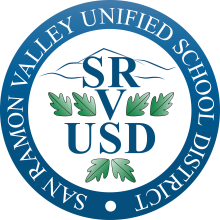 District logo with green and blue
