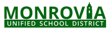 Green district logo that says "Monrovia"